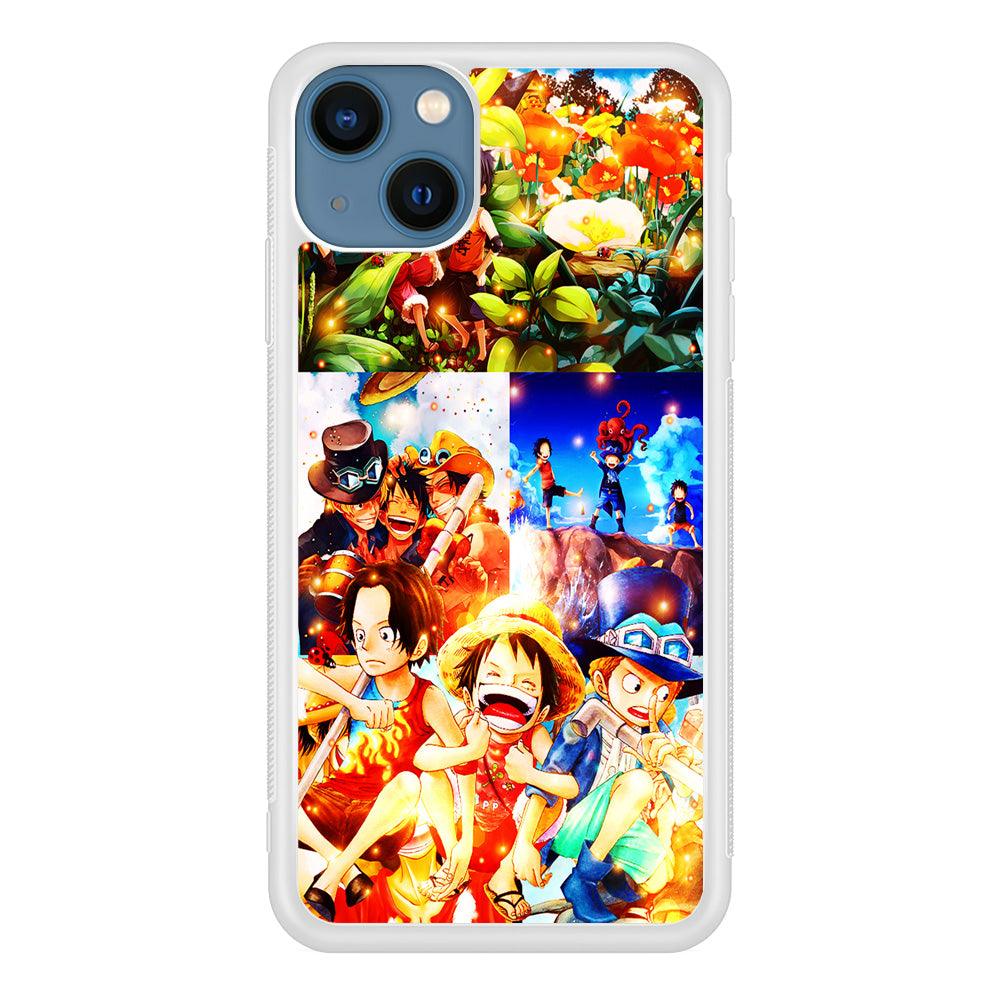 One Piece Three Siblings iPhone 13 Case-Rubber / White (2D Case)-Xtracase