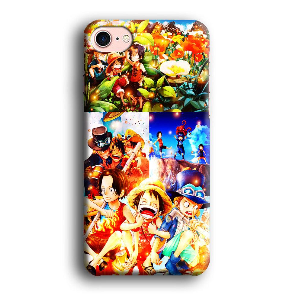 One Piece Three Siblings iPhone 8 Case-Plastic / Full Wrap (3D Case)-Xtracase