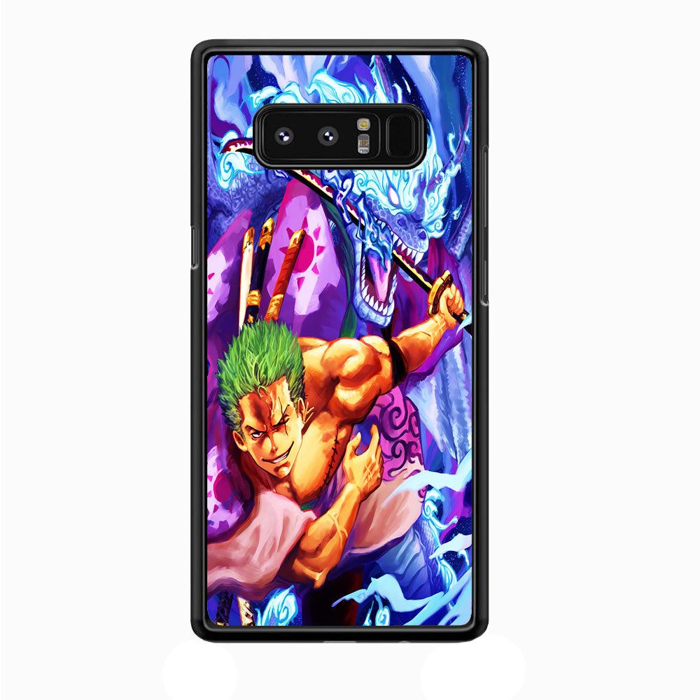 One Piece Zoro Dragon Samsung Galaxy Note 8 Case-Rubber / White (2D Case)-Xtracase