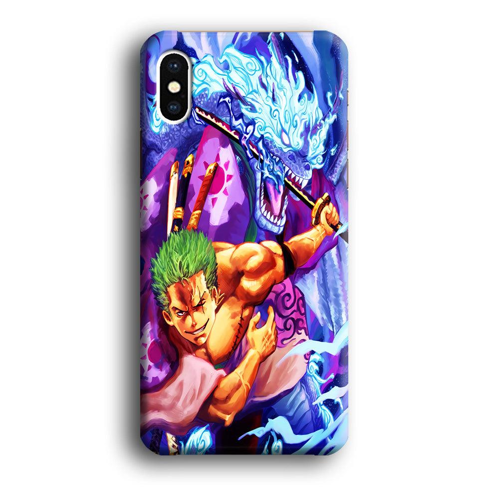 One Piece Zoro Dragon iPhone X Case-Plastic / Full Wrap (3D Case)-Xtracase