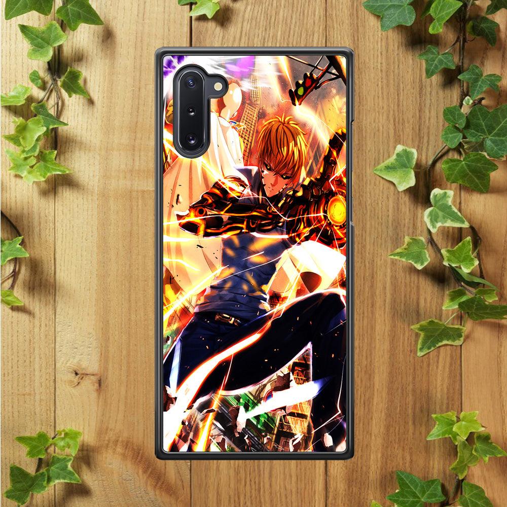 One Punch Man Genos Saitama Samsung Galaxy Note 10 Case-Rubber / Black (2D Case)-Xtracase
