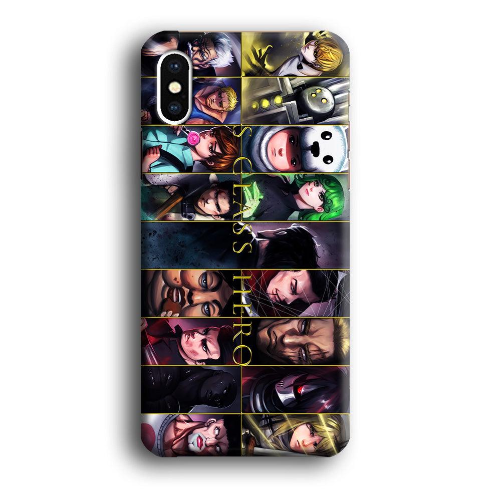 One Punch Man S-Class Hero iPhone Xs Max Case-Plastic / Full Wrap (3D Case)-Xtracase