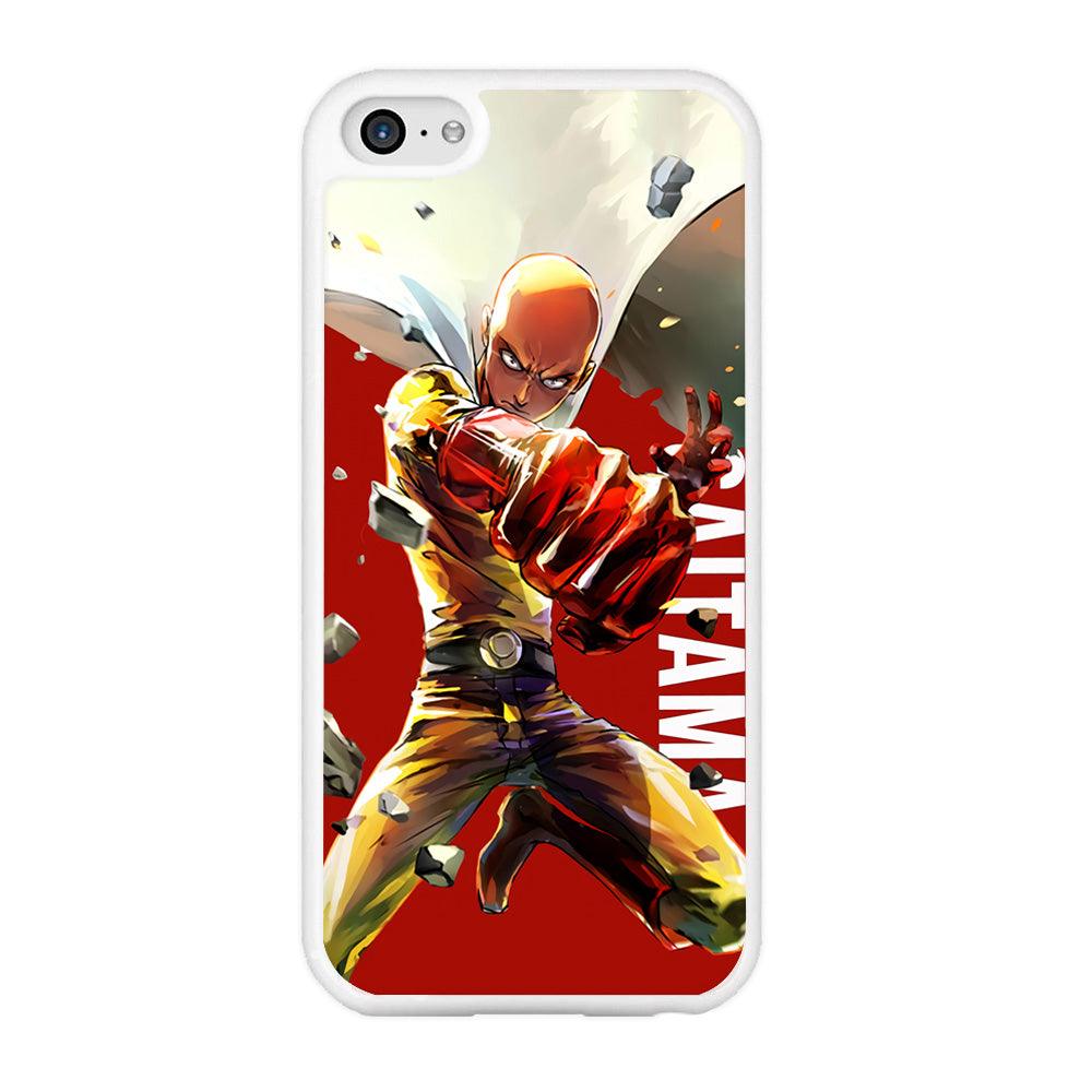 One Punch Man Saitama Red iPhone 5 | 5s Case-Rubber / White (2D Case)-Xtracase