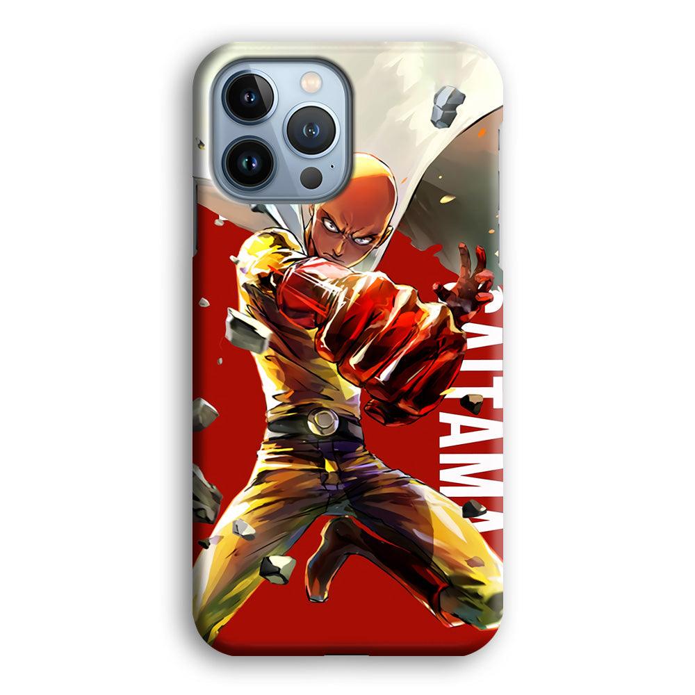 One Punch Man Saitama Red iPhone 13 Pro Max Case-Plastic / Full Wrap (3D Case)-Xtracase