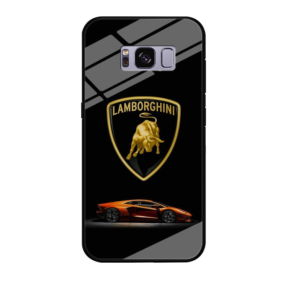Orange Car Lamborghini Logo Samsung Galaxy S8 Case-Tempered Glass Case-Xtracase