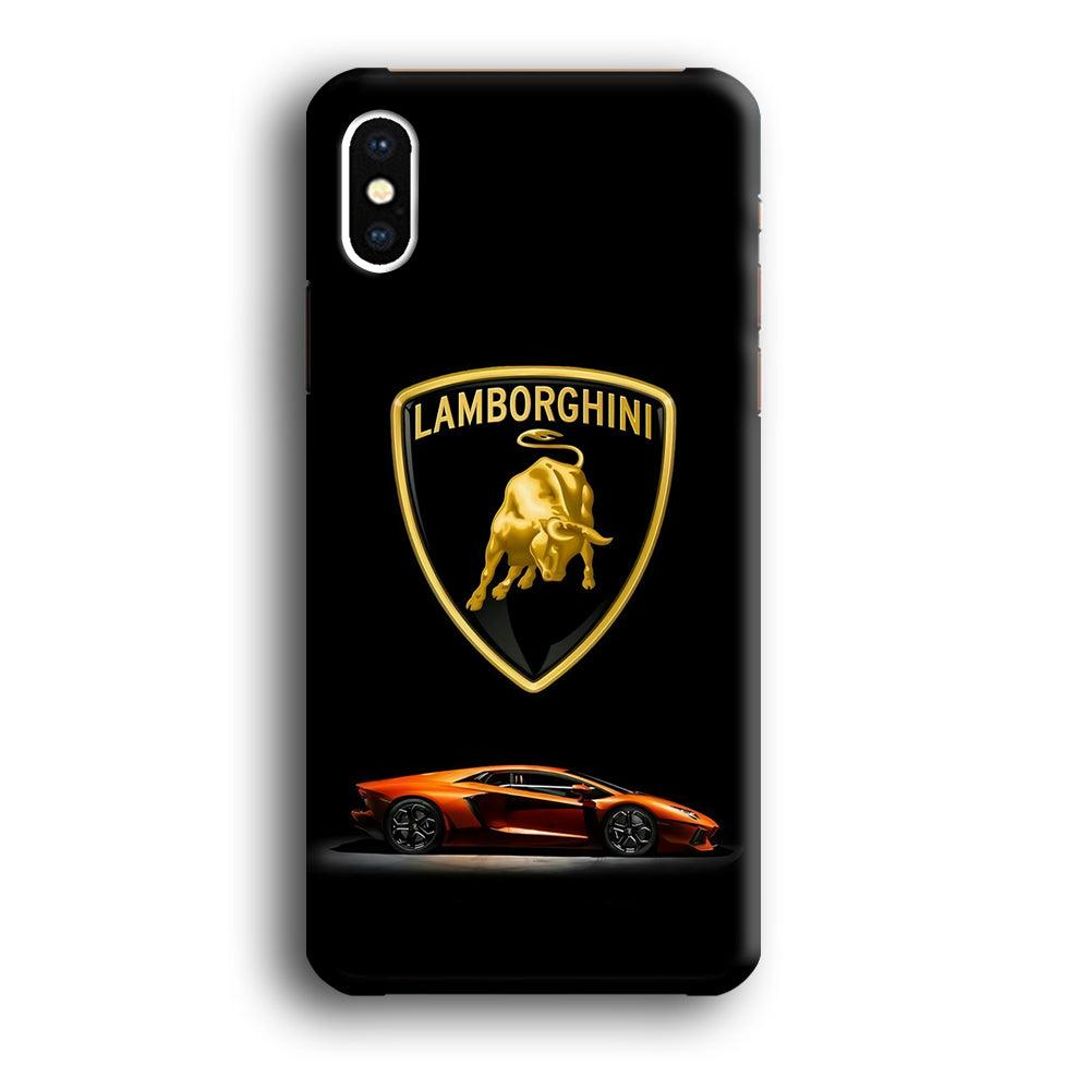 Orange Car Lamborghini Logo iPhone Xs 3D Case-Xtracase