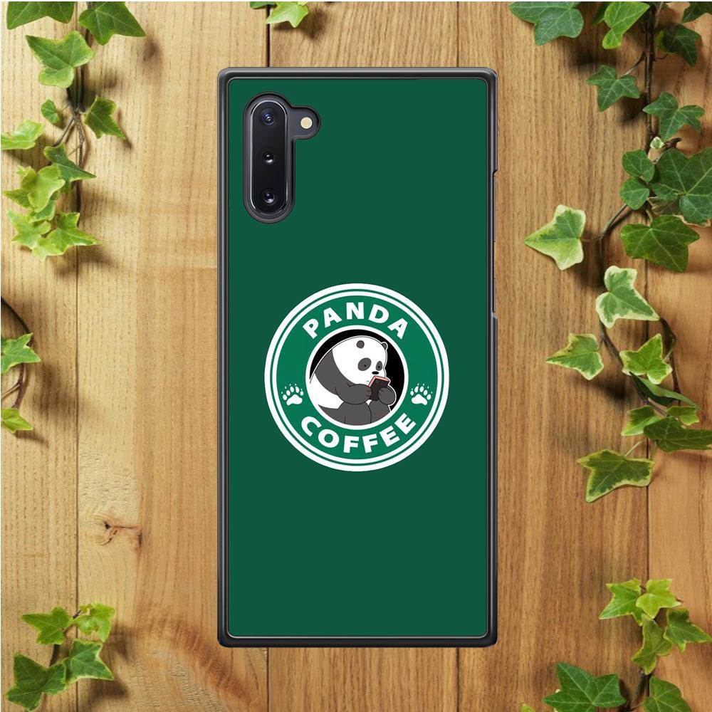 Panda Coffee Samsung Galaxy Note 10 Case-Rubber / White (2D Case)-Xtracase