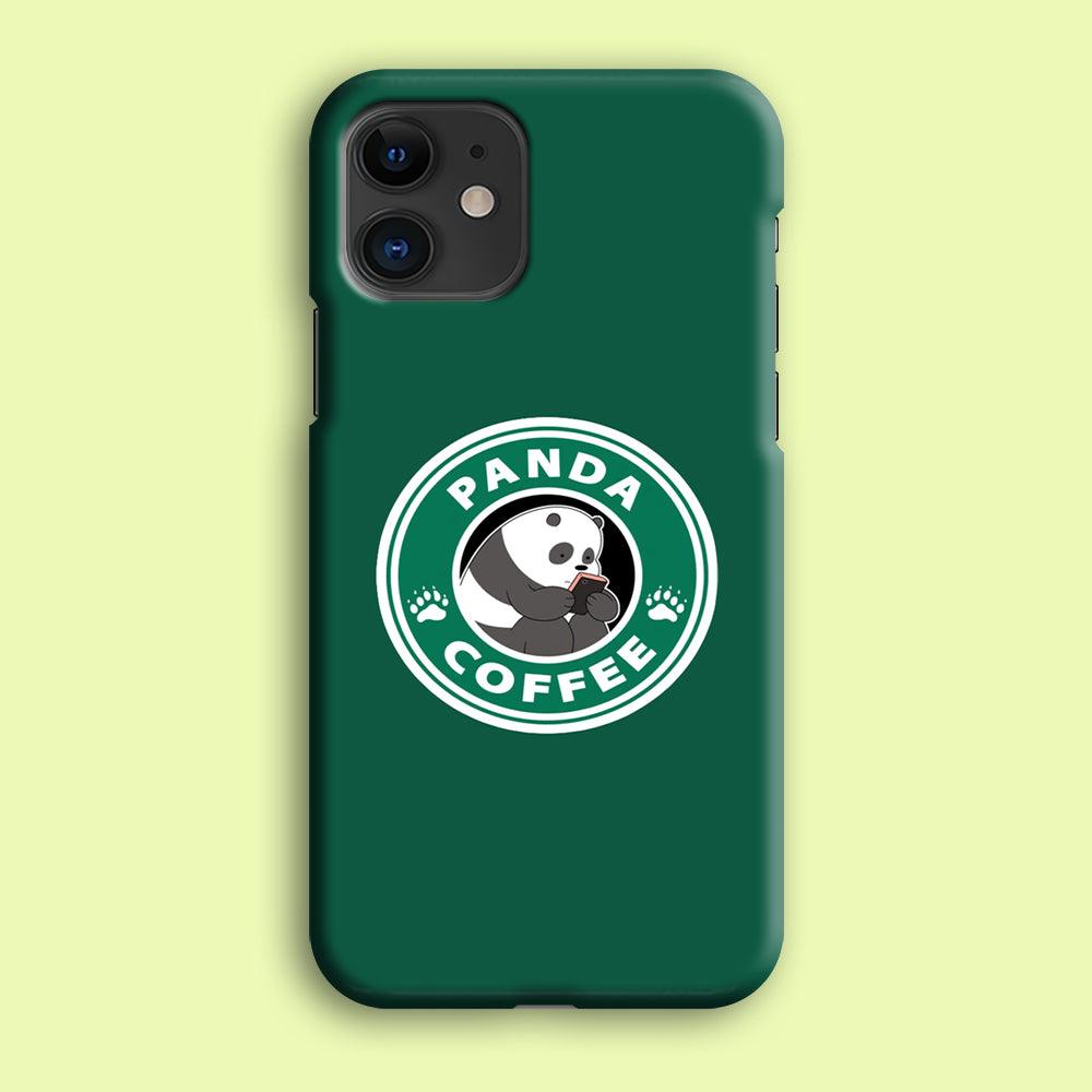 Panda Coffee iPhone 12 Case-Plastic / Full Wrap (3D Case)-Xtracase