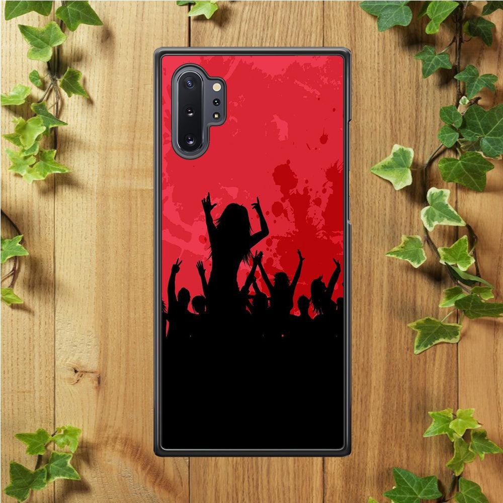 Party Silhouette Samsung Galaxy Note 10 Plus Case-Rubber / White (2D Case)-Xtracase