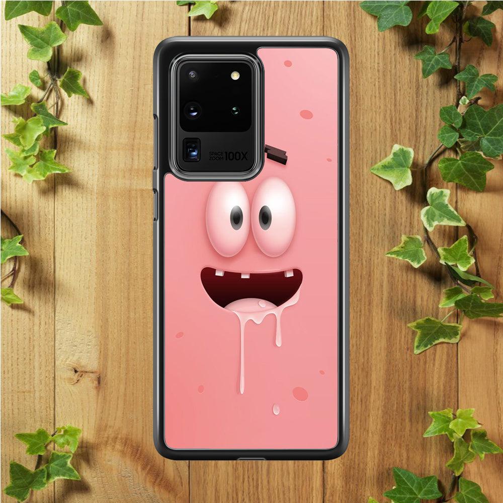 Patrick Star smiling face Samsung Galaxy S20 Ultra Case-Rubber / Black (2D Case)-Xtracase