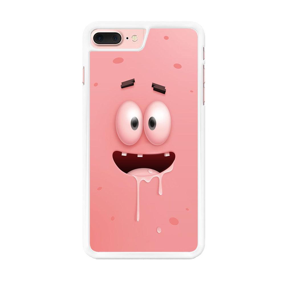 patrick smiling face iPhone 7 Plus Case-Rubber / White (2D Case)-Xtracase