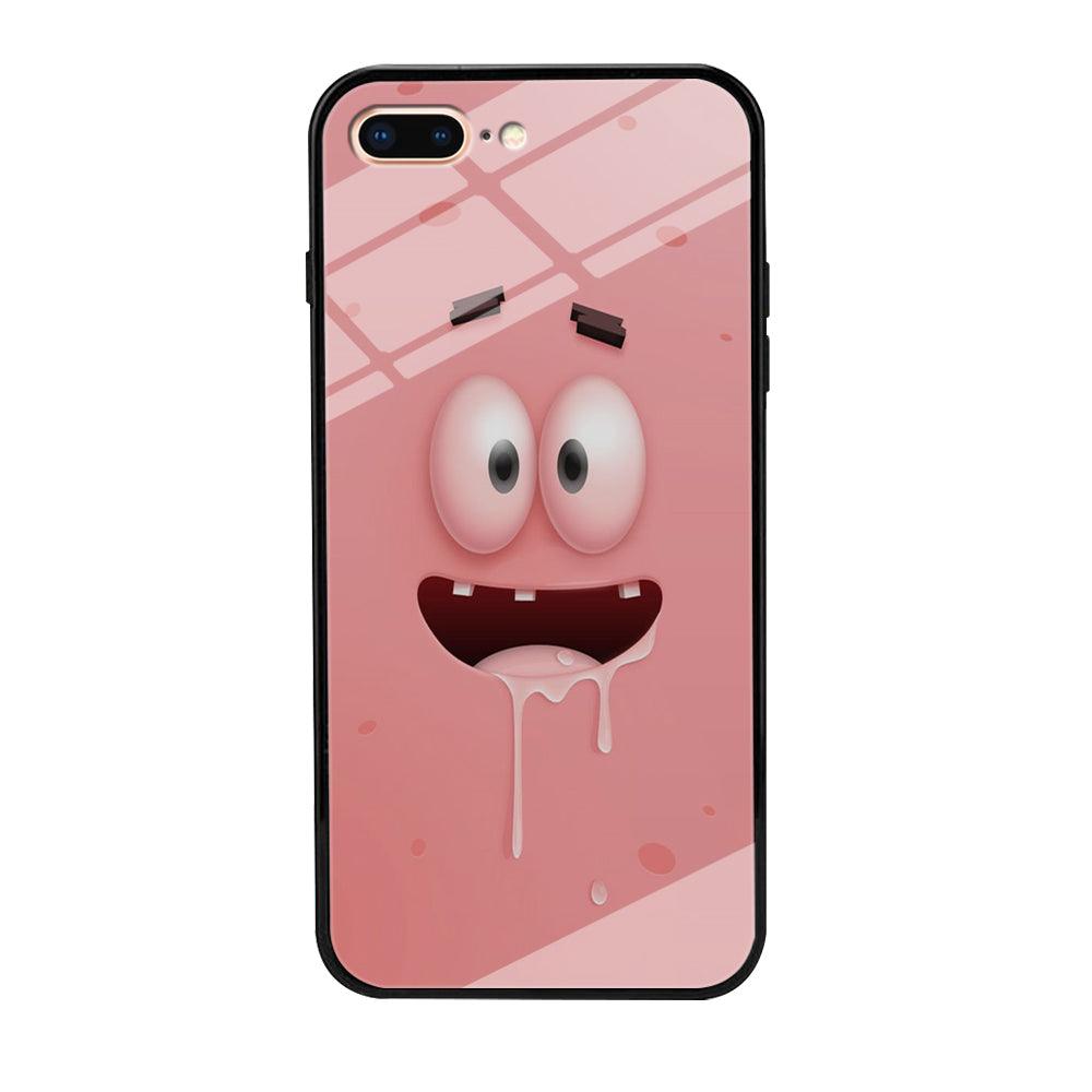 Patrick Star smiling face iPhone 8 Plus Case-Tempered Glass Case-Xtracase