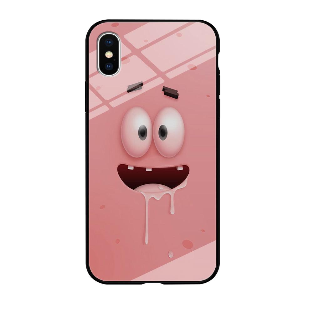 Patrick Star smiling face iPhone X Case-Tempered Glass Case-Xtracase