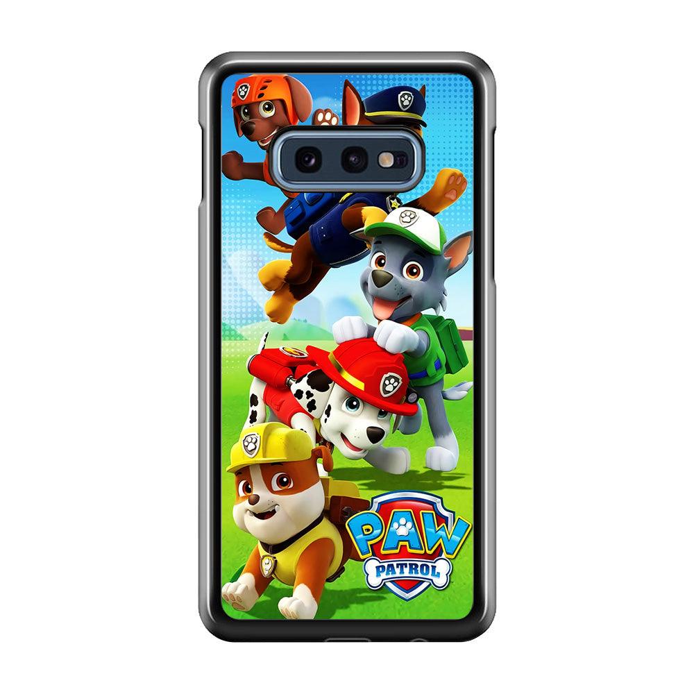 Paw Patrol Five Dogs Samsung Galaxy S10E Case-Rubber / White (2D Case)-Xtracase
