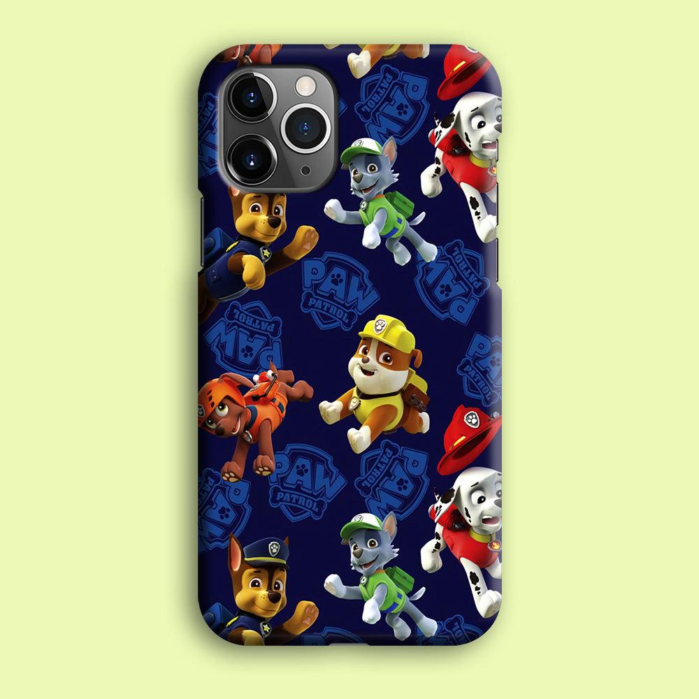 Paw Patrol Patern Blue iPhone 12 Pro Case-Plastic / Full Wrap (3D Case)-Xtracase