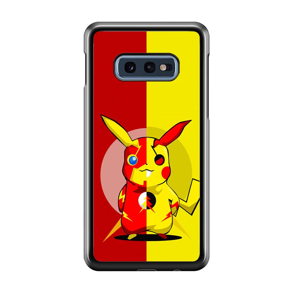 Pikachu and Flash Crossover Samsung Galaxy S10E Case-Rubber / Black (2D Case)-Xtracase
