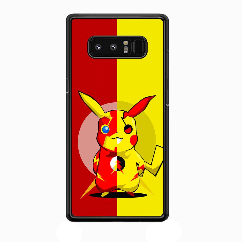 Pikachu and Flash Crossover Samsung Galaxy Note 8 Case-Rubber / Black (2D Case)-Xtracase