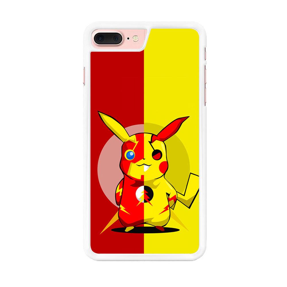 Pikachu and Flash Crossover iPhone 8 Plus Case-Rubber / White (2D Case)-Xtracase