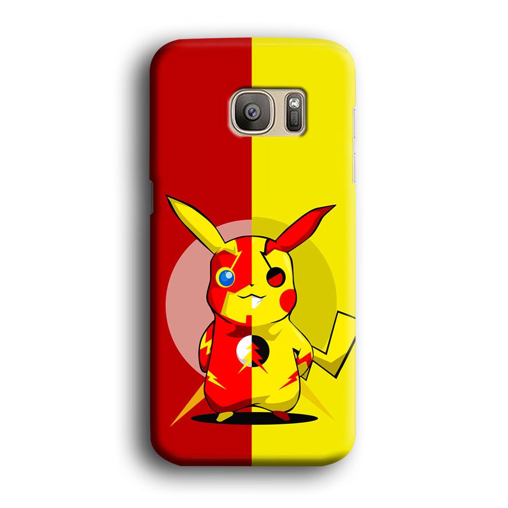 Pikachu and Flash Crossover Samsung Galaxy S7 Edge Case-Plastic / Full Wrap (3D Case)-Xtracase