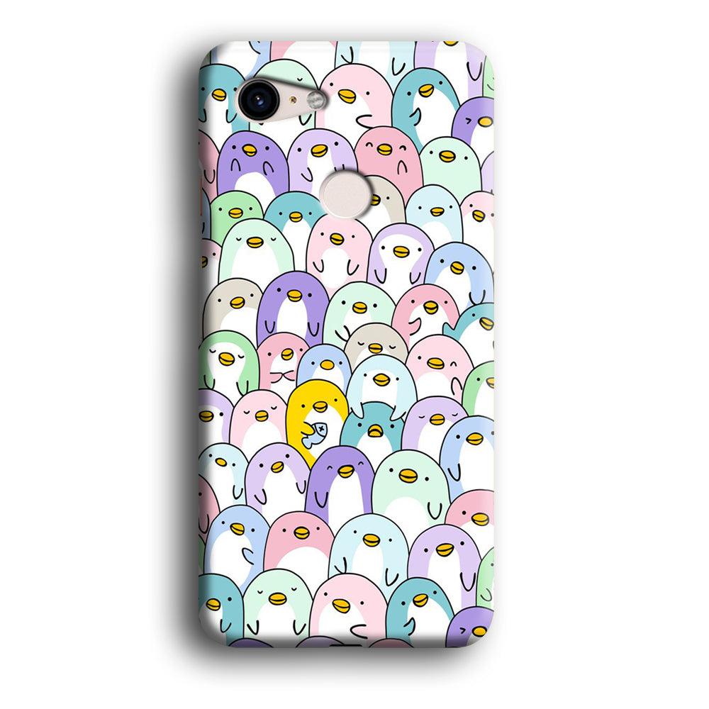 Pinguins Doodle Google Pixel 3 3D Case-Xtracase