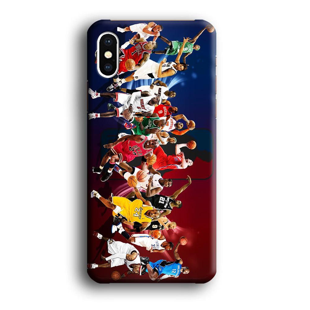 Players NBA Sports iPhone Xs Case-Plastic / Full Wrap (3D Case)-Xtracase
