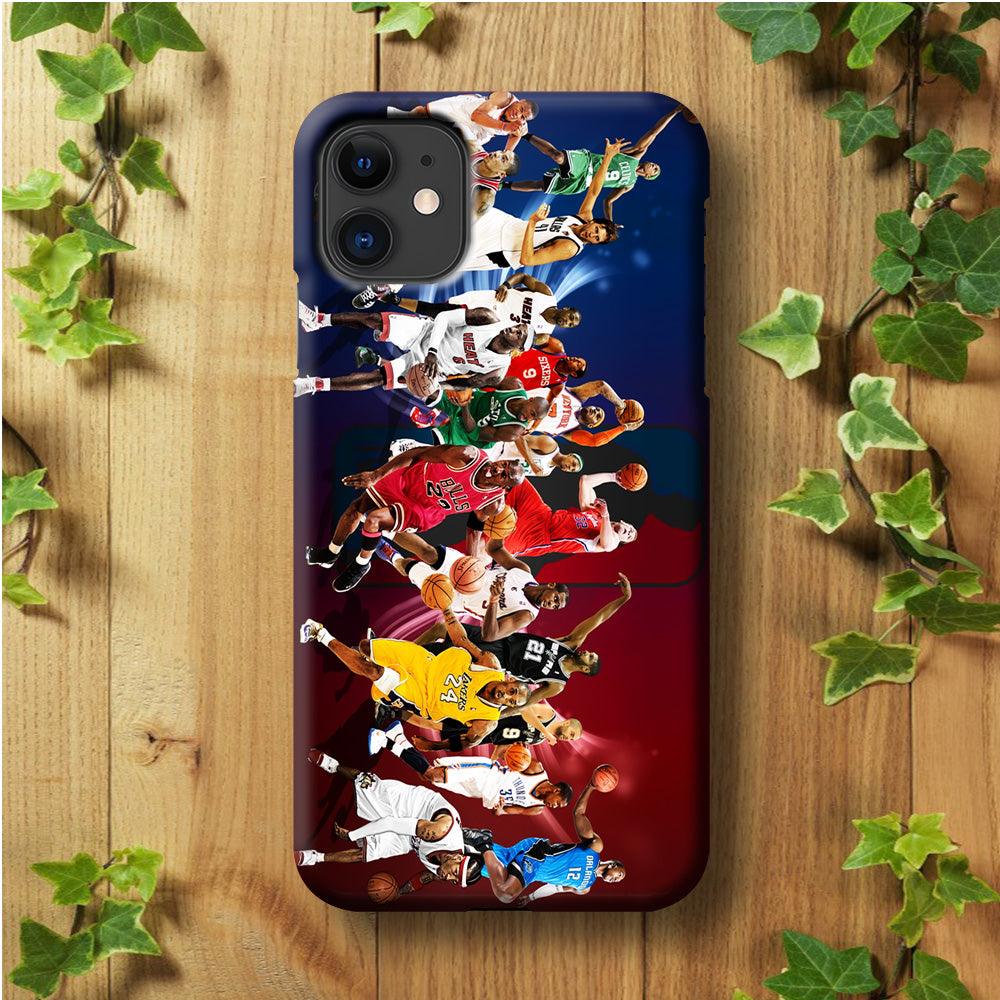 Players NBA Sports iPhone 11 Case-Plastic / Full Wrap (3D Case)-Xtracase