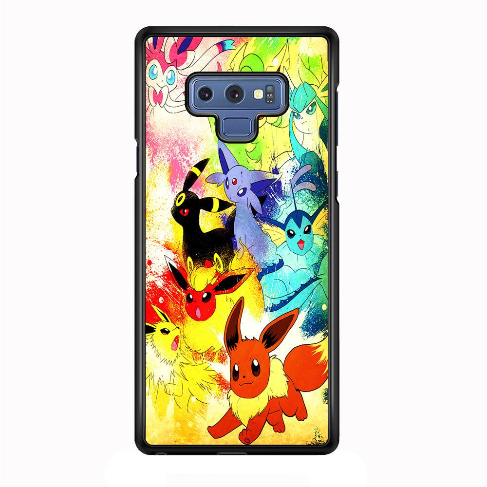 Pokemon Eevee Painting Samsung Galaxy Note 9 Case-Rubber / Black (2D Case)-Xtracase