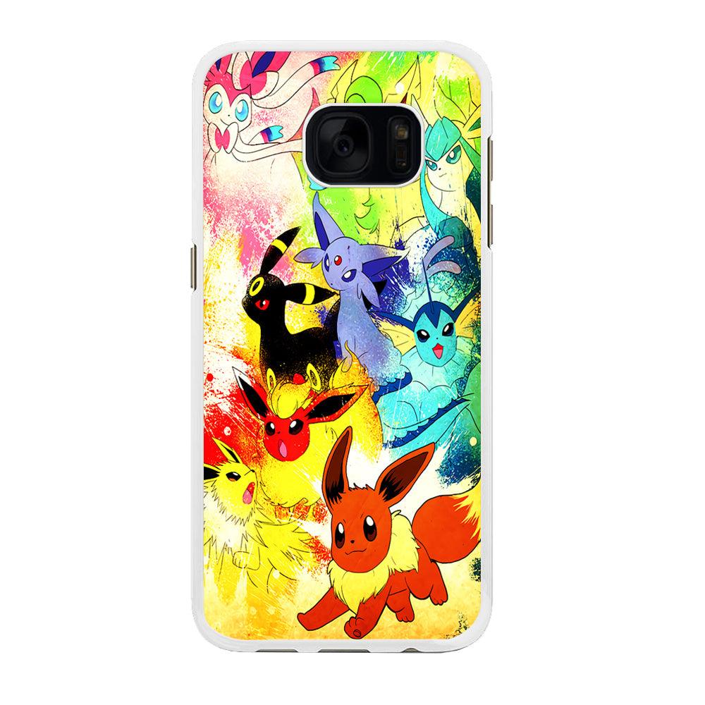 Pokemon Eevee Painting Samsung Galaxy S7 Case-Rubber / White (2D Case)-Xtracase