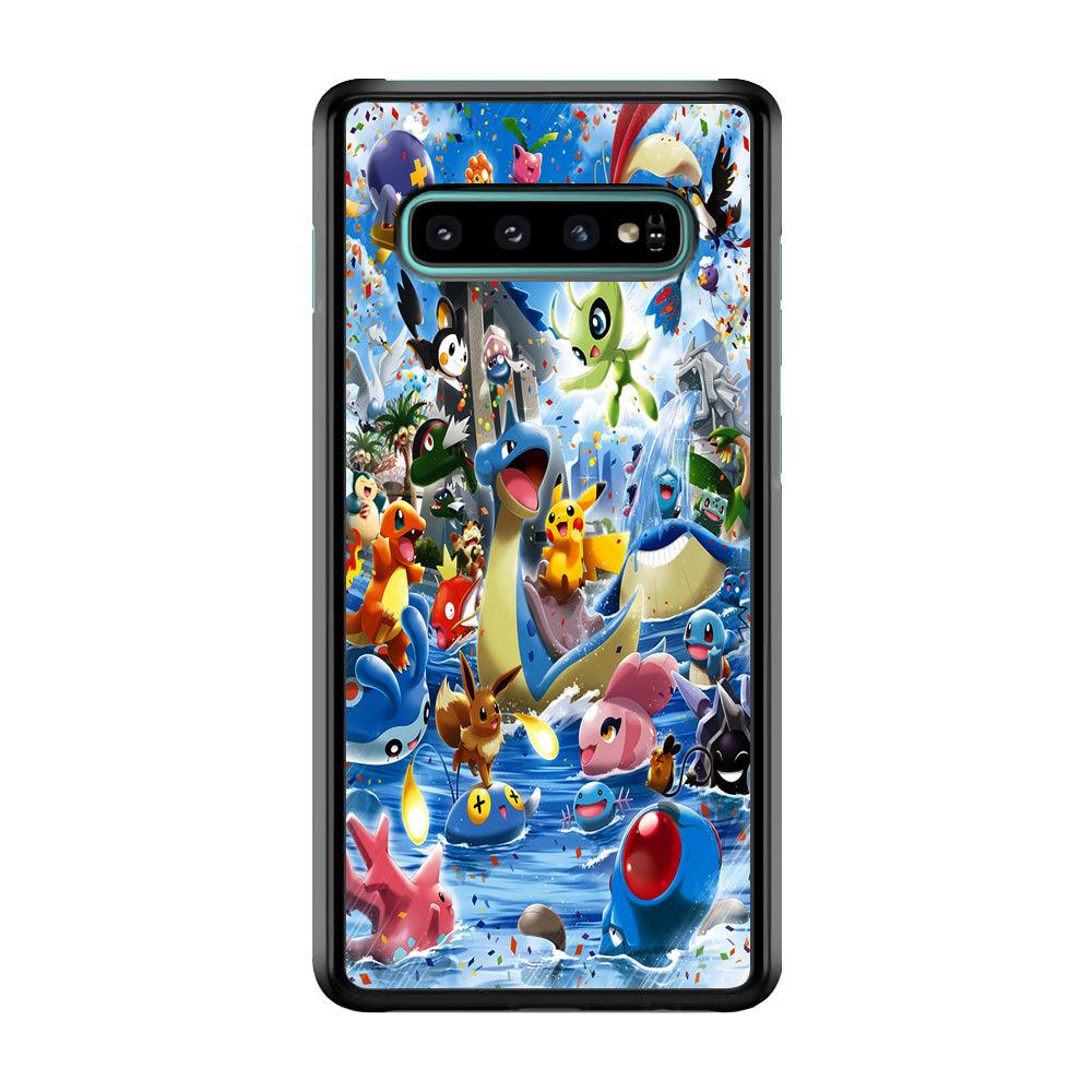 Pokemon Party Samsung Galaxy S10 Case-Plastic / Full Wrap (3D Case)-Xtracase