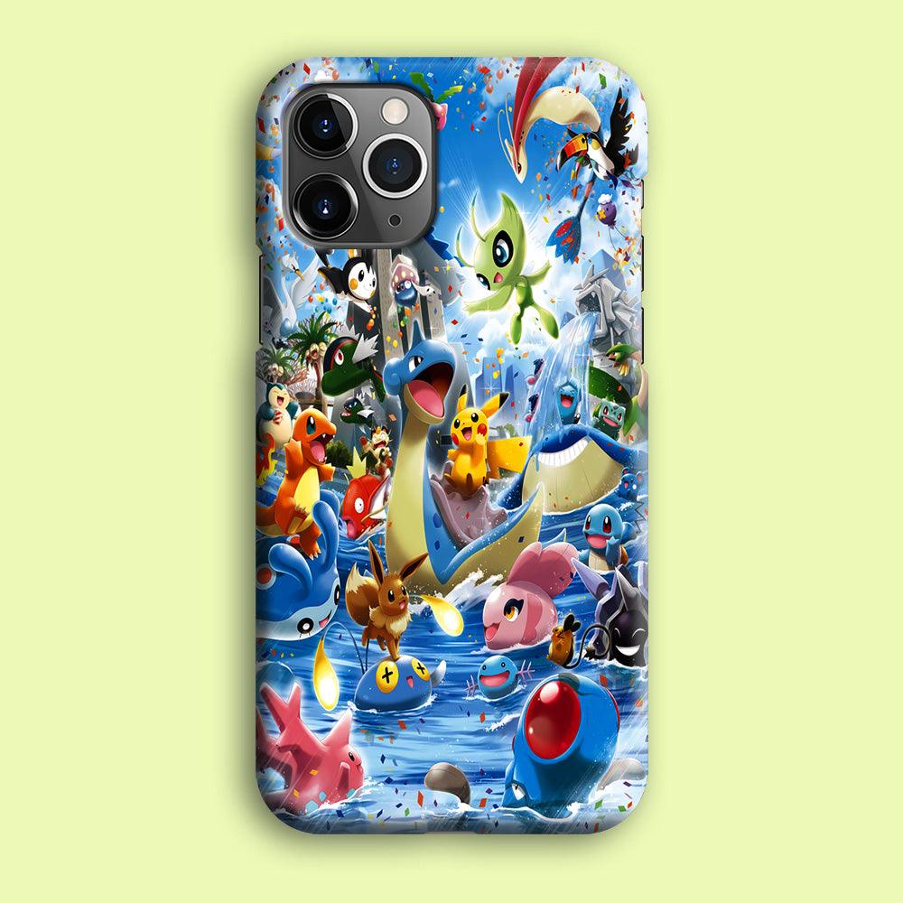 Pokemon Party iPhone 12 Pro Case-Plastic / Full Wrap (3D Case)-Xtracase