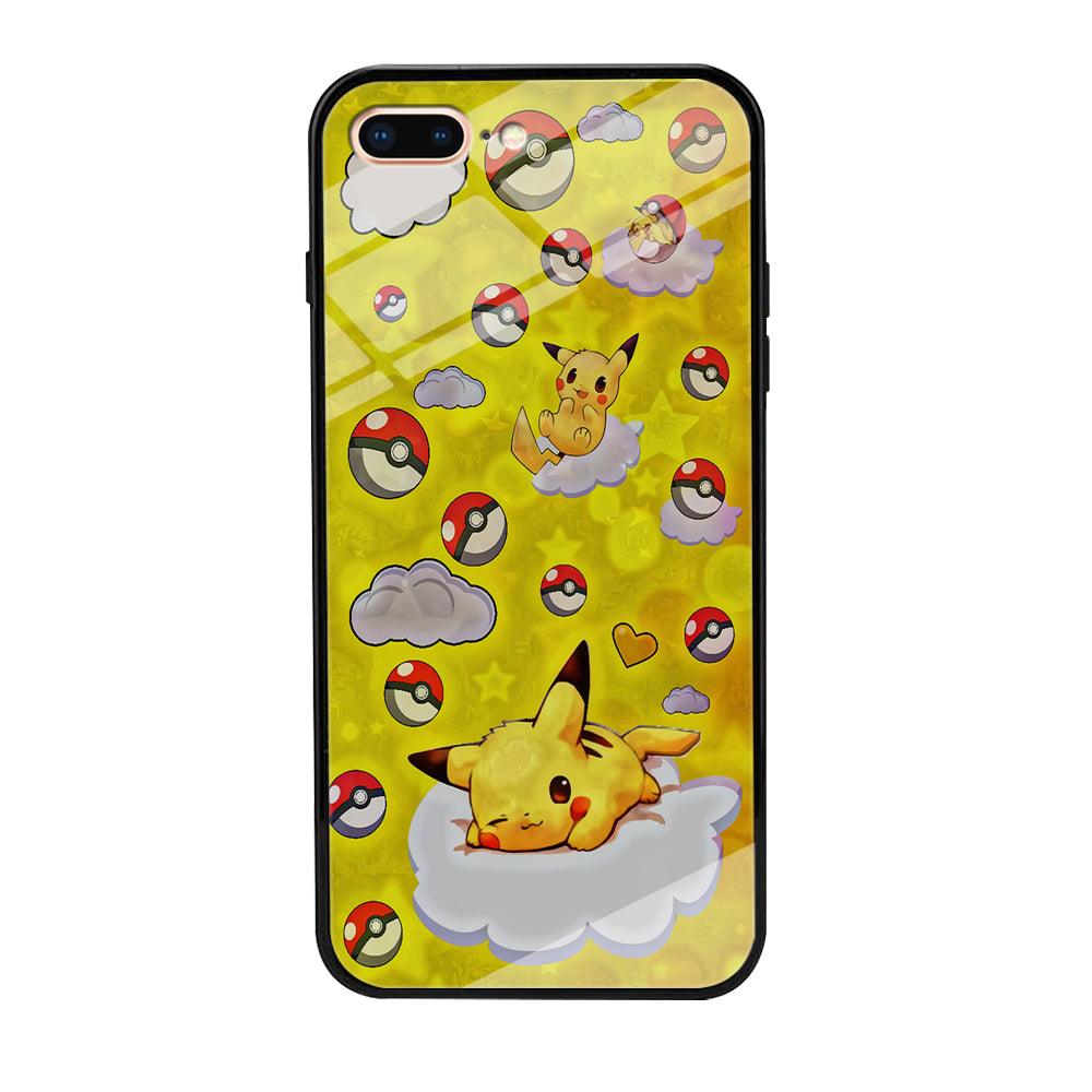 Pokemon Pikachu and Cloud iPhone 7 Plus Case-Tempered Glass Case-Xtracase