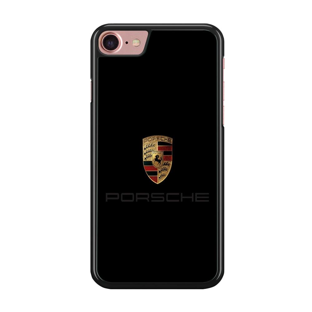 Porsche Logo Black iPhone 8 Case-Rubber / Black (2D Case)-Xtracase