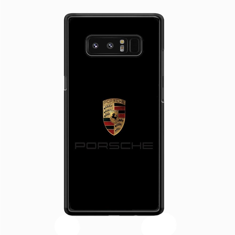 Porsche Logo Black Samsung Galaxy Note 8 Case-Rubber / Black (2D Case)-Xtracase