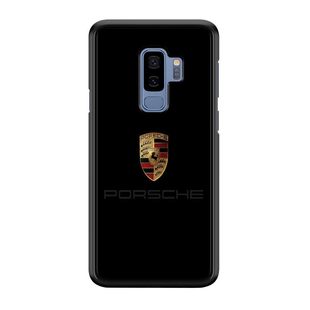 Porsche Logo Black Samsung Galaxy S9 Plus Case-Rubber / Black (2D Case)-Xtracase