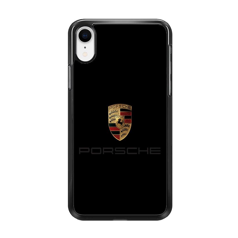 Porsche Logo Black iPhone XR Case-Rubber / Black (2D Case)-Xtracase