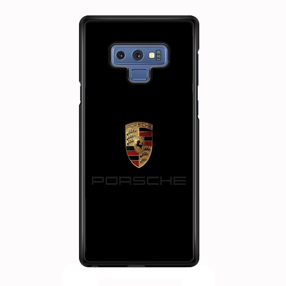 Porsche Logo Black Samsung Galaxy Note 9 Case-Rubber / Black (2D Case)-Xtracase