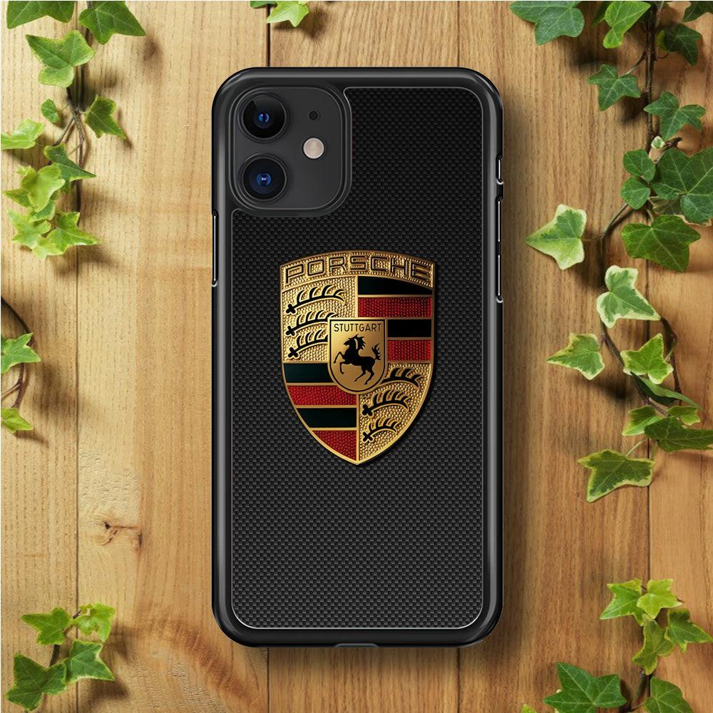 Porsche Logo Luxury iPhone 11 Case-Rubber / Black (2D Case)-Xtracase