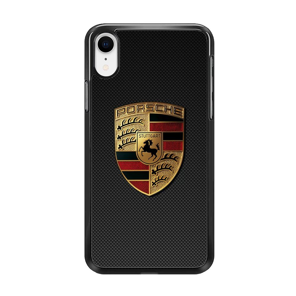 Porsche Logo Luxury iPhone XR Case-Rubber / Black (2D Case)-Xtracase