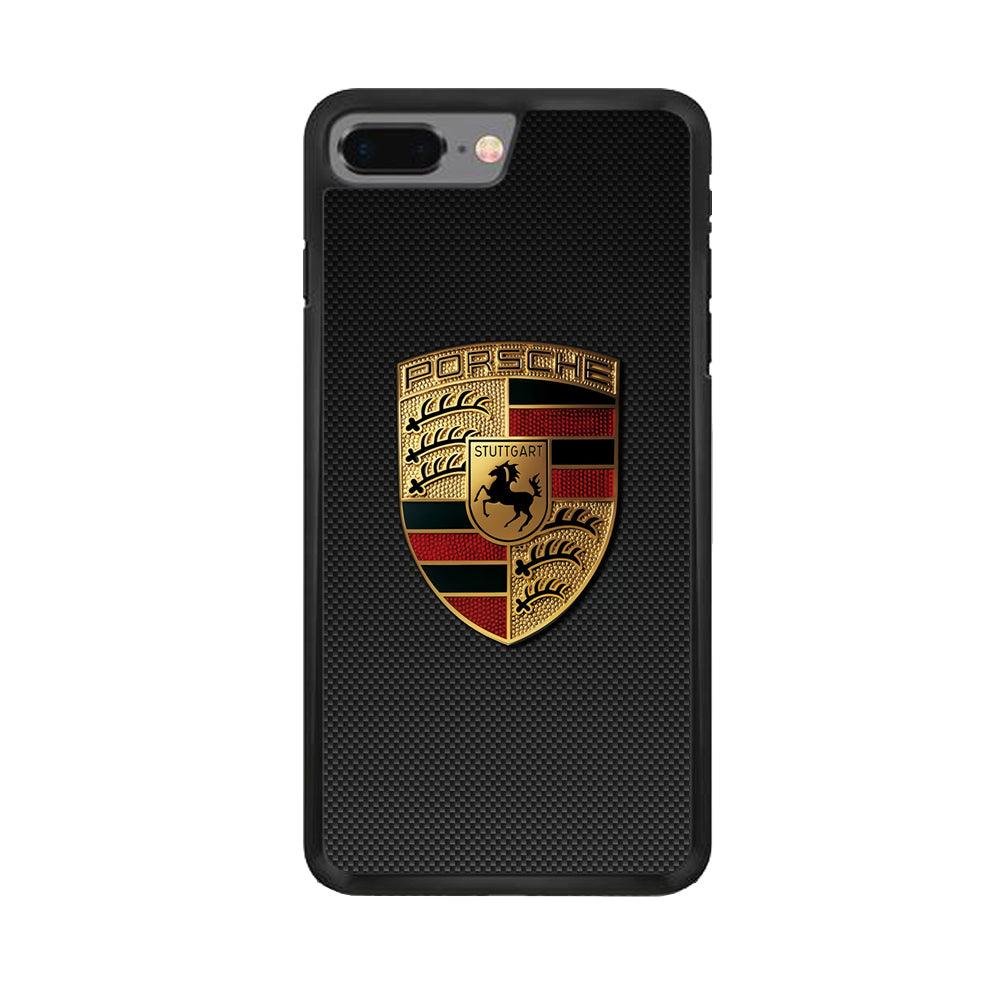 Porsche Logo Luxury iPhone 8 Plus Case-Rubber / Black (2D Case)-Xtracase