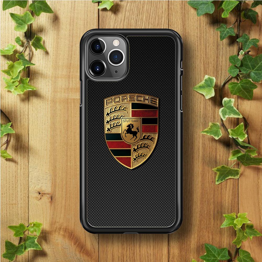 Porsche Logo Luxury iPhone 11 Pro Case-Rubber / Black (2D Case)-Xtracase