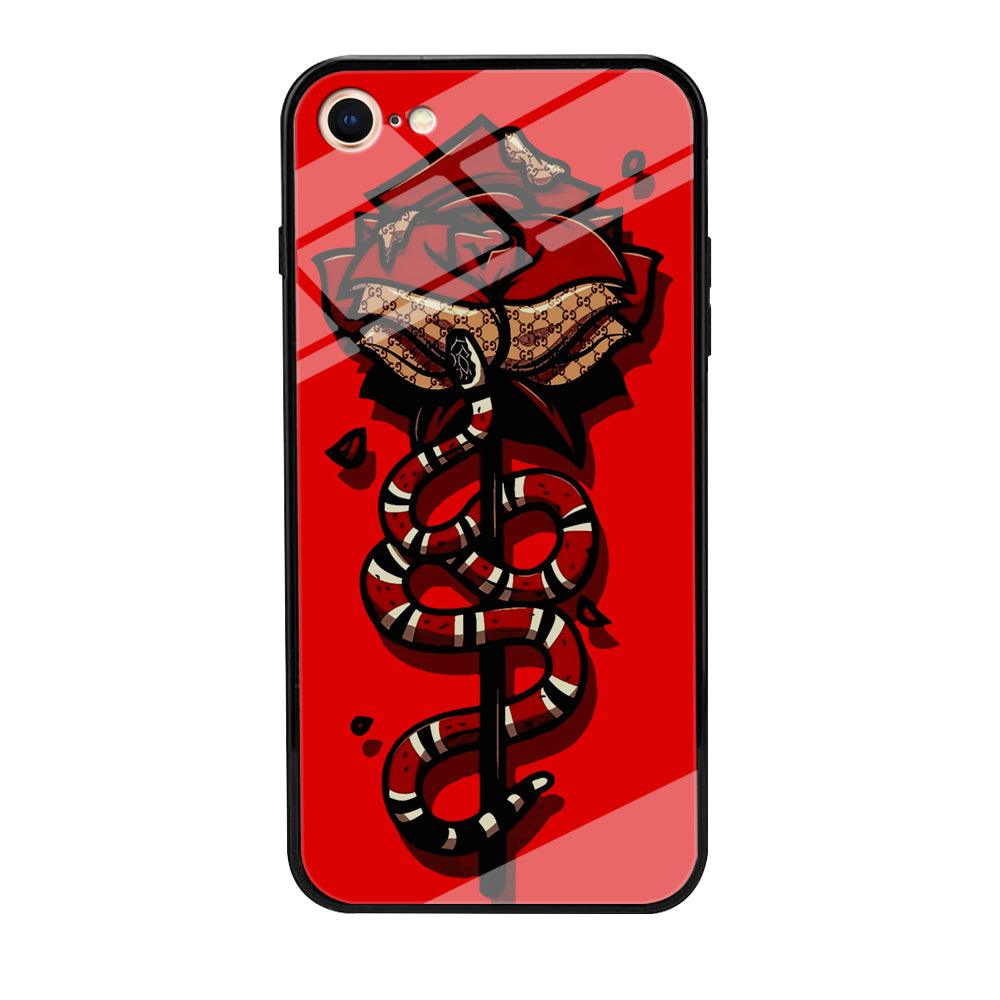 Red Rose Red Snake iPhone 7 Case-Tempered Glass Case-Xtracase