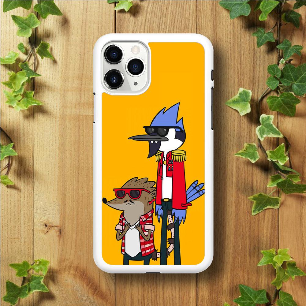 Regular Show Rigby and Mordecai iPhone 11 Pro Case-Rubber / White (2D Case)-Xtracase
