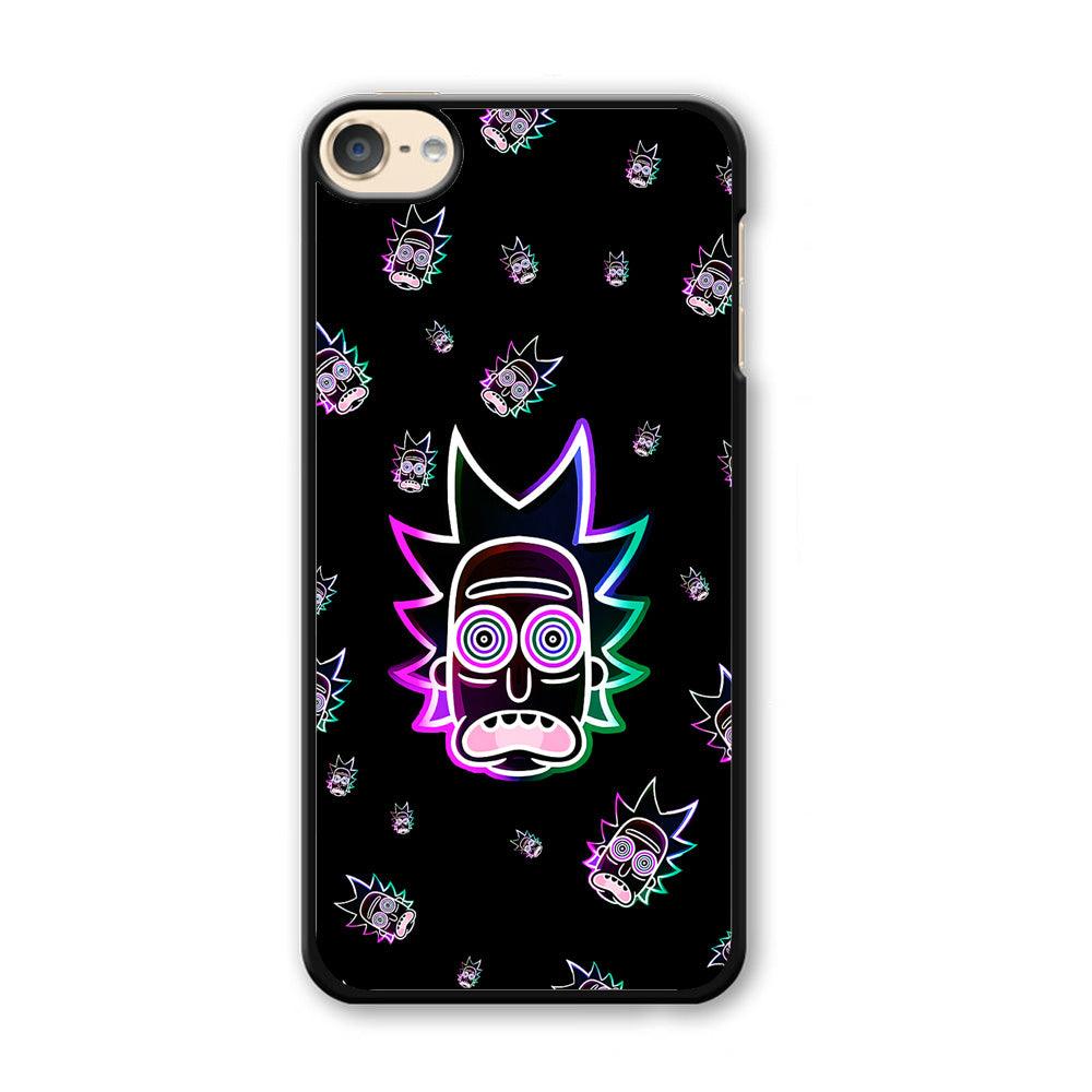 Rick Face Neon iPod Touch 6 Case-Plastic / Black (2D Case)-Xtracase