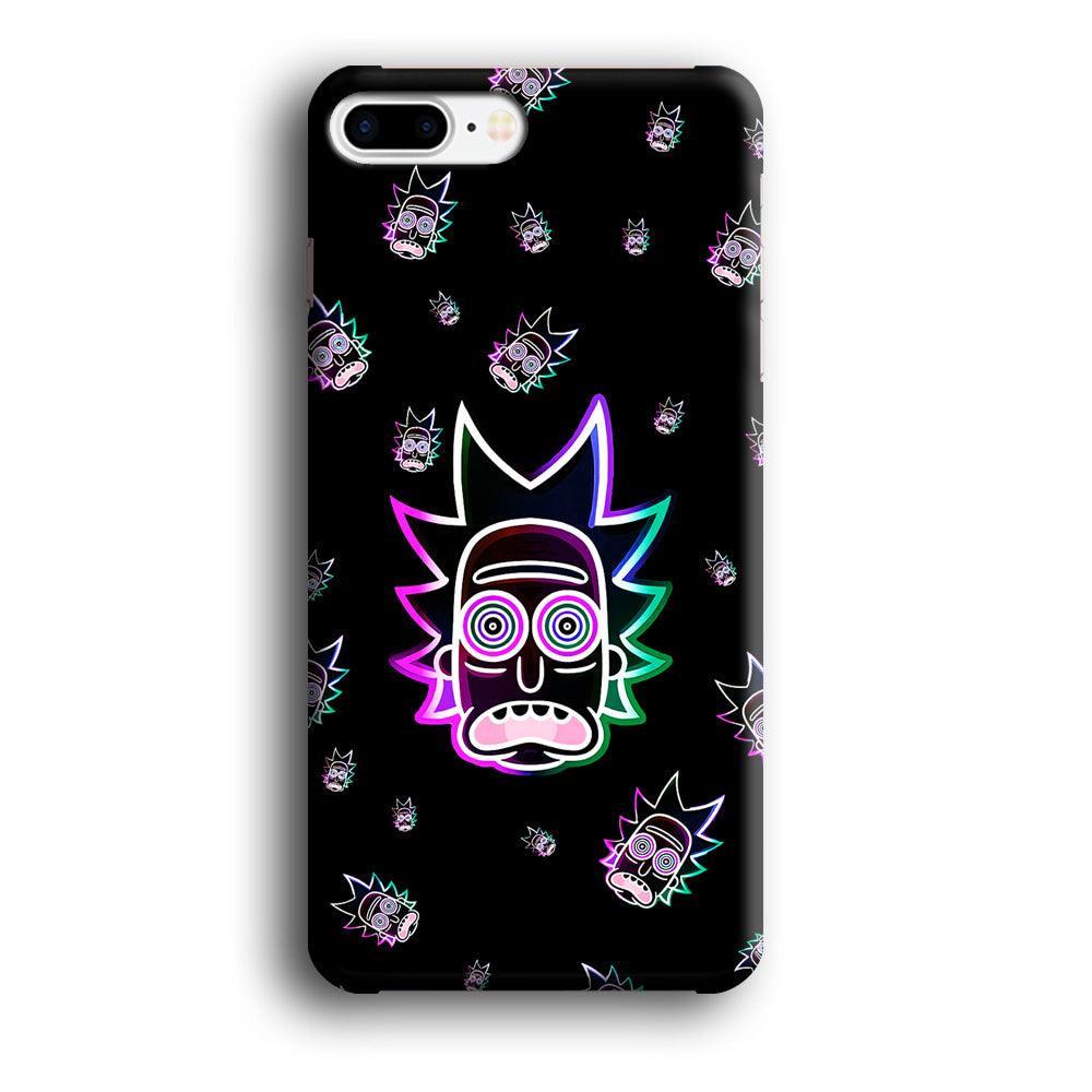 Rick Face Neon iPhone 8 Plus Case-Plastic / Full Wrap (3D Case)-Xtracase
