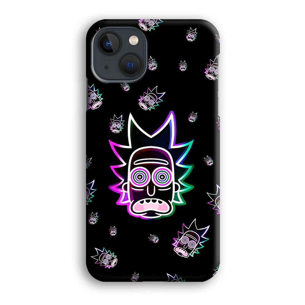 Rick Face Neon iPhone 13 Case-Plastic / Full Wrap (3D Case)-Xtracase