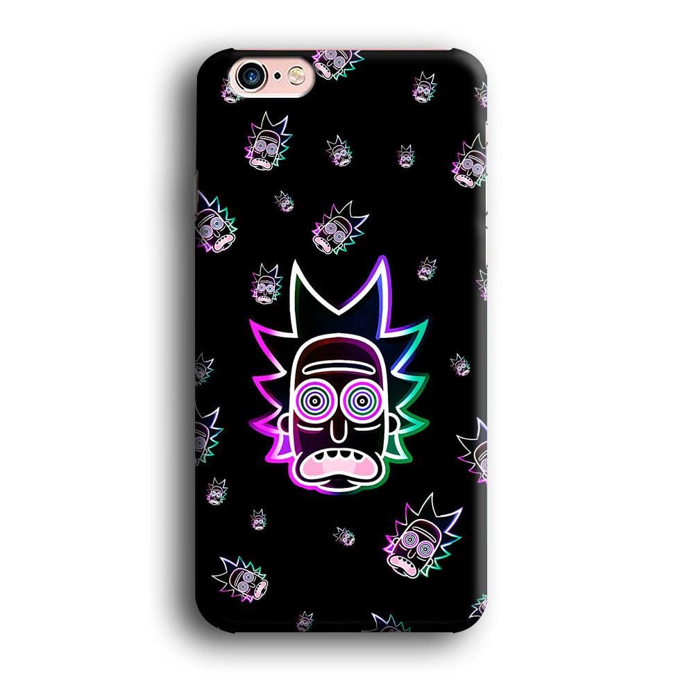 Rick Face Neon iPhone 6 | 6s Case-Plastic / Full Wrap (3D Case)-Xtracase