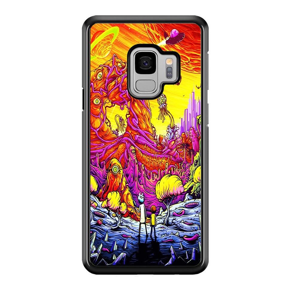 Rick and Morty Alien Planet Samsung Galaxy S9 Case-Rubber / Black (2D Case)-Xtracase
