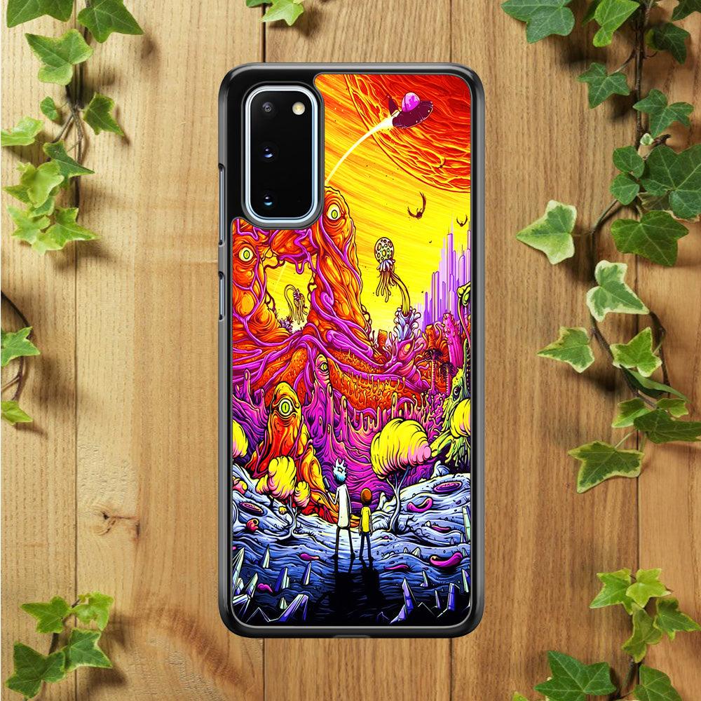 Rick and Morty Alien Planet Samsung Galaxy S20 Case-Rubber / Black (2D Case)-Xtracase