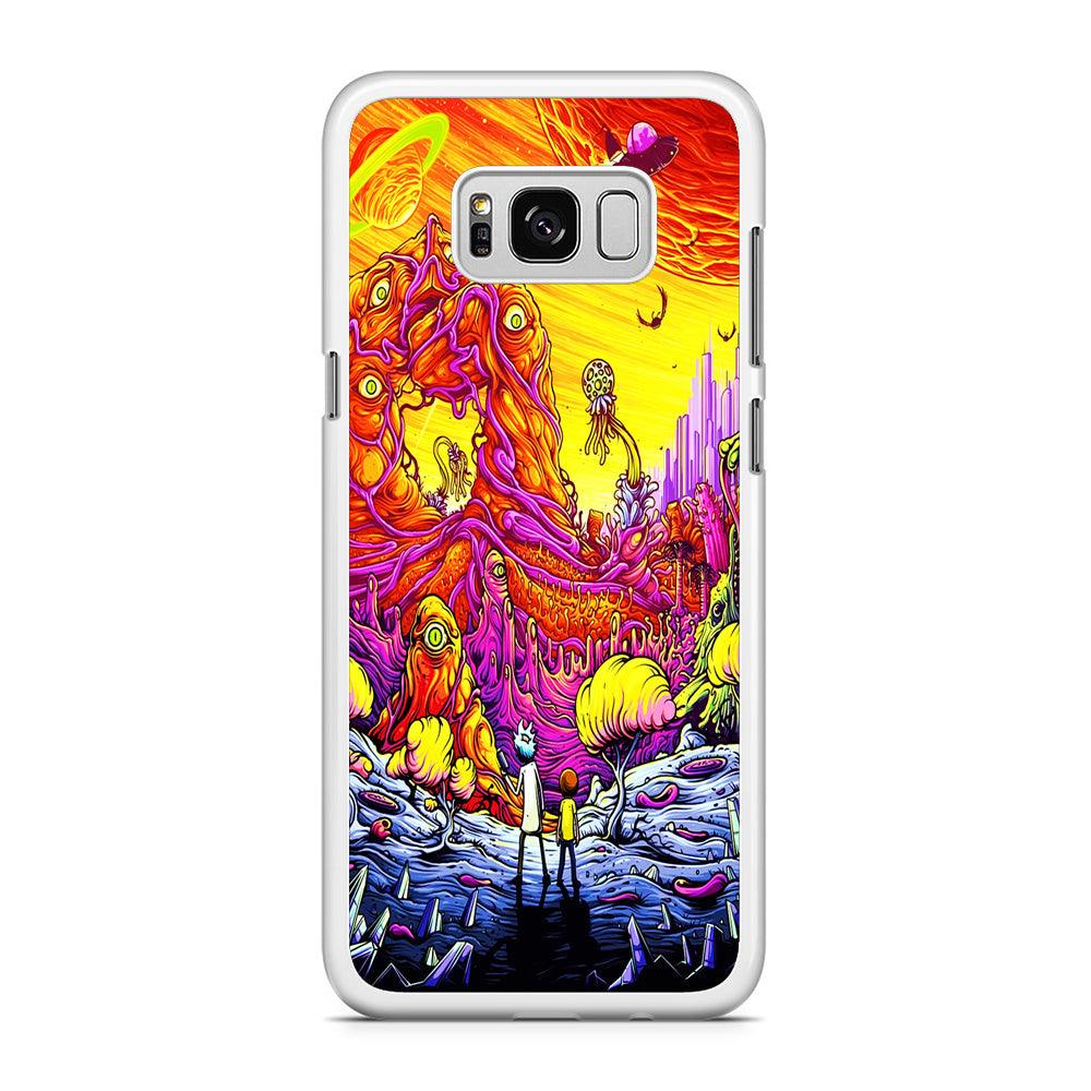 Rick and Morty Alien Planet Samsung Galaxy S8 Case-Rubber / White (2D Case)-Xtracase