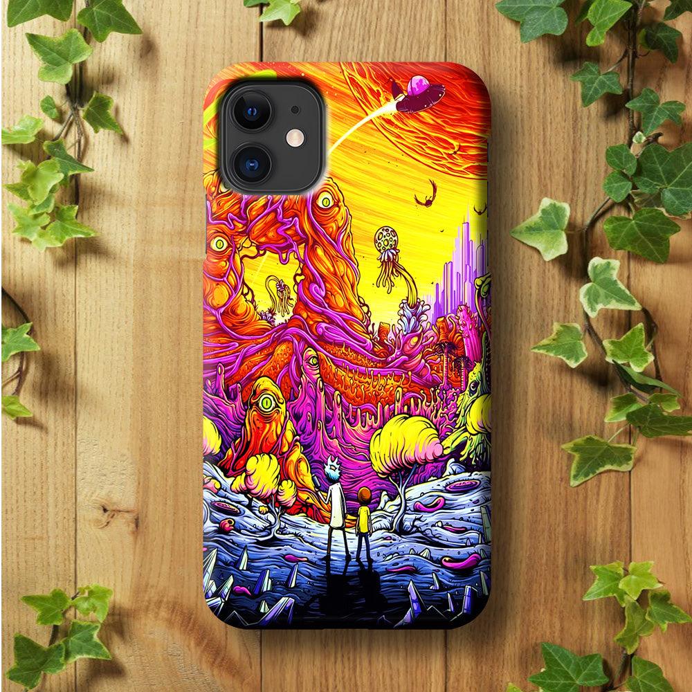 Rick and Morty Alien Planet iPhone 11 Case-Plastic / Full Wrap (3D Case)-Xtracase